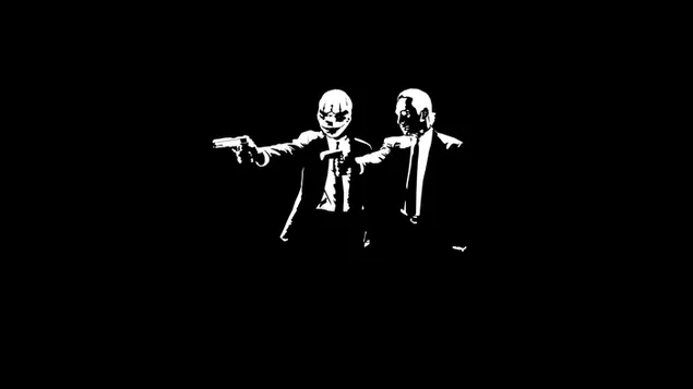 Payday video game black and white armed characters download