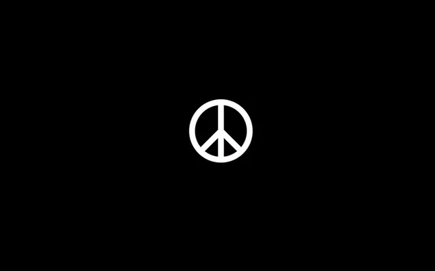 黒の背景に白で描かれた平和のシンボル