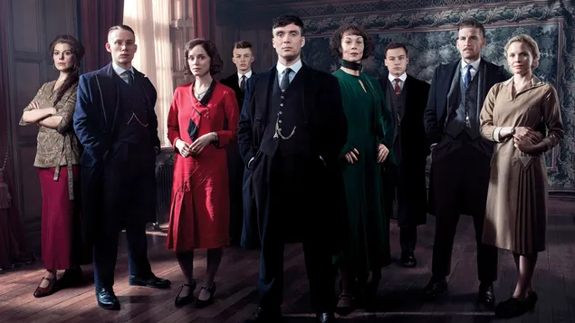 Peaky blinders seri wanita dan pria karakter terkenal bersama-sama 4K wallpaper