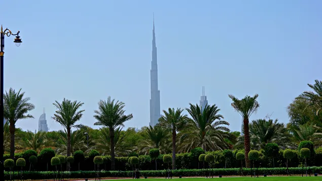 Pemandangan Burj Khalifa dari Istana Zebeel - Perjalanan Dubai UEA unduhan
