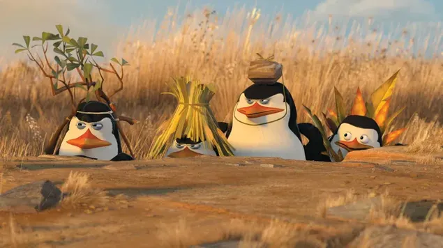 Personazhet e animuar të pinguinëve të Madagaskarit, pinguinët shkojnë në fshehtësi shkarkim