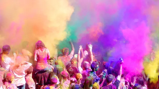 People with colored powder coatings HD wallpaper