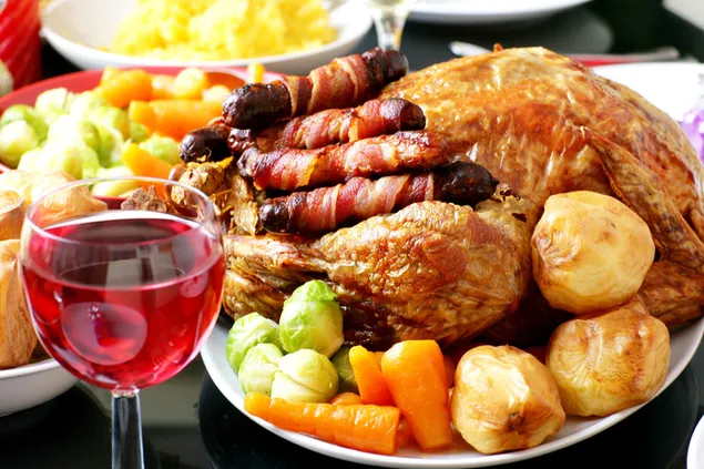 Hidangan utama Natal yang sempurna dengan anggur?