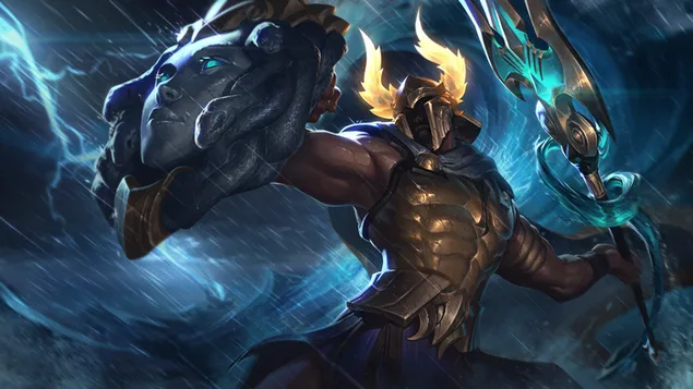 Шпалери Perseus 'Pantheon' Rework Splash Art - League of Legends (LOL) 8K