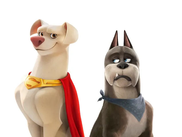 Haustiere von Superhelden, die in dem abendfüllenden Animationsfilm DC Super Pets die Hauptrolle spielen 2K Hintergrundbild