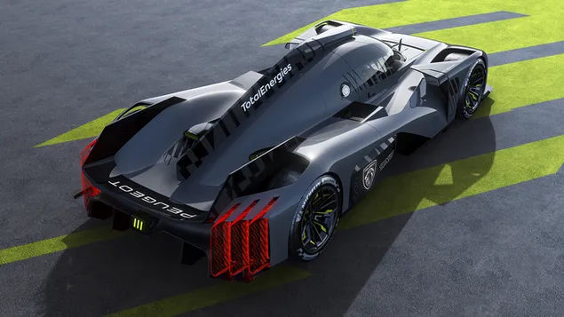 푸조 9X8 르망 하이퍼카 레이서 2022 후면 및 측면도 4K 배경화면