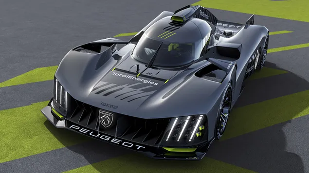 Peugeot 9X8 Le Mans Hypercar racer 2022 voor- en zijaanzicht