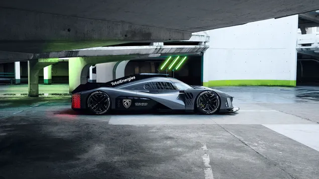 Peugeot 9X8 Le Mans Hypercar racer 2022 zijaanzicht
