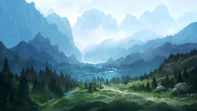 Phong cảnh nghệ thuật - núi xanh tải xuống