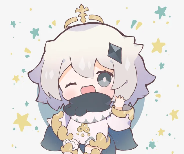 Piamon 可愛小貼紙 | 原神衝擊 2K 壁紙