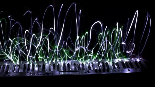 การกดแป้นเปียโน 3 มิติ 2K วอลเปเปอร์