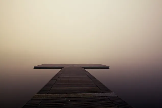 pier extending to the sea 4K wallpaper