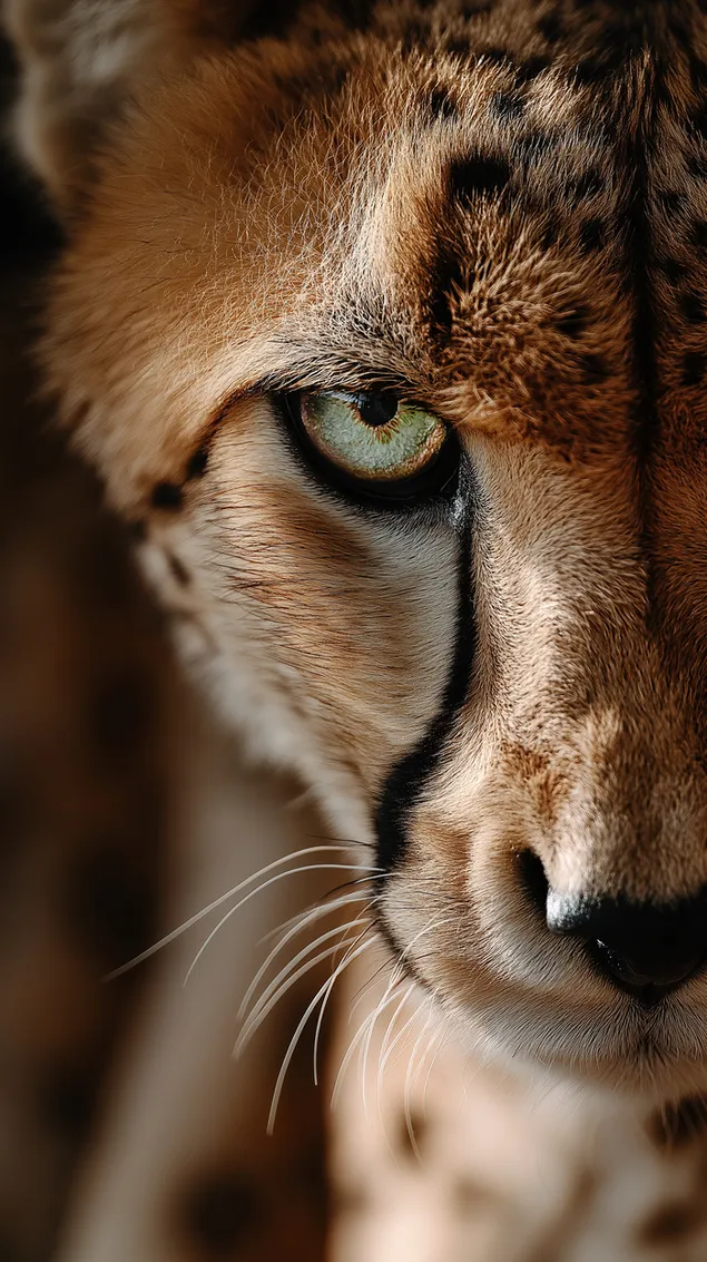 piercing zeleneho oka geparda v makro detaile stiahnut