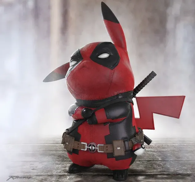 Pikachu com X Man Deadpool HD fons de pantalla