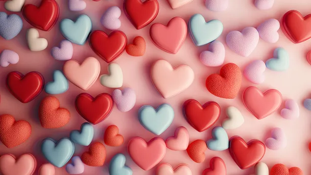 Koup faarweg Häerzer a liewege Display 2K Tapeten