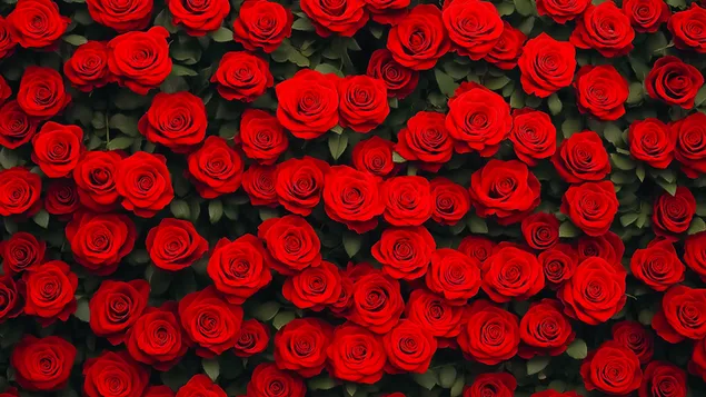 Koupe vu roude Rosen a Bléi 2K Tapeten