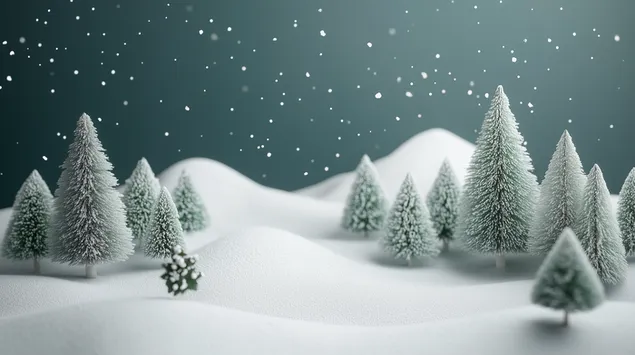 sosna i zimowy krajobraz w snieznym krajobrazie pobierz