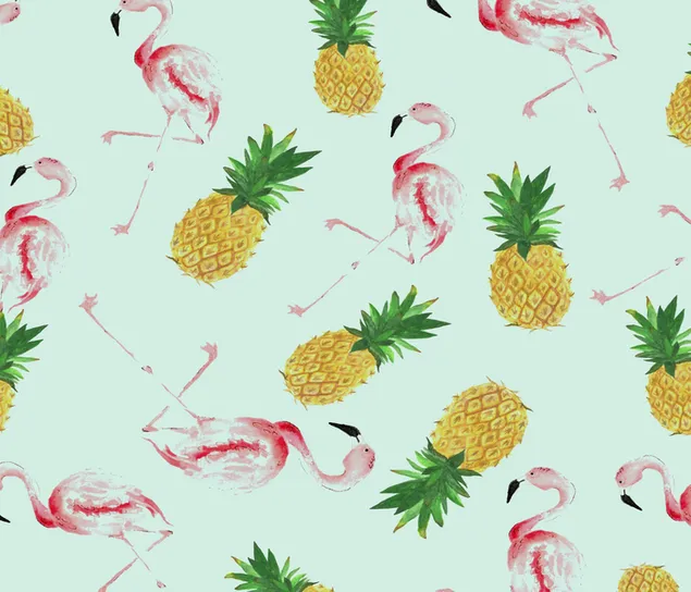 pineapples agus flamingos trópaiceach íoslódáil
