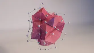 Tapeta Růžové a bílé geometrické kresby 4K
