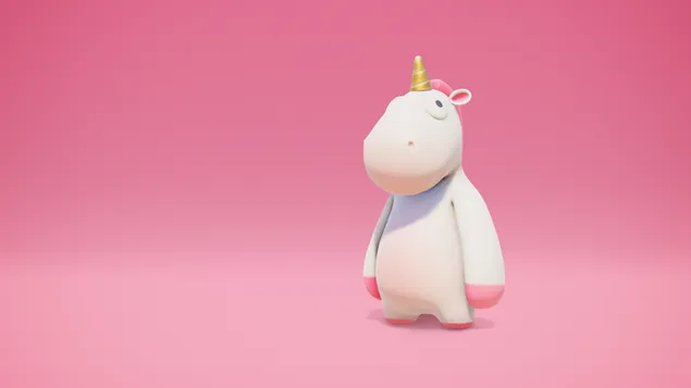 Pink background shot of unicorn with unicorn so cute
