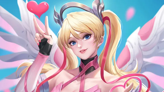 Pink 'Mercy' [Anime FA] - Overwatch [Video Game] 4K wallpaper
