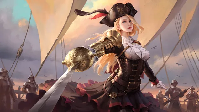 Pirate Girl Blonde Fantasy download