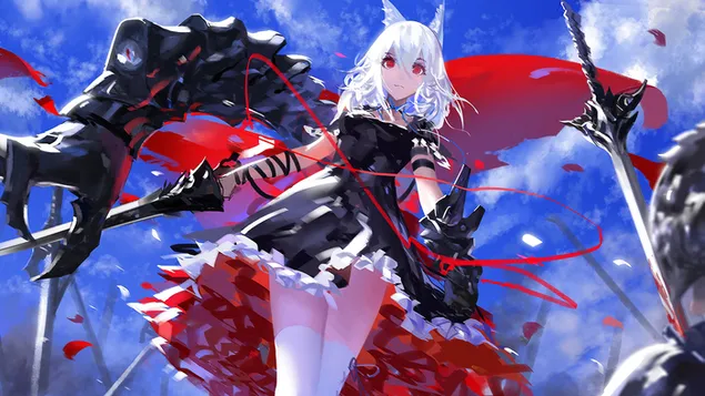 Pixiv Fantasia Fantasy Girl Anime 4K sfond