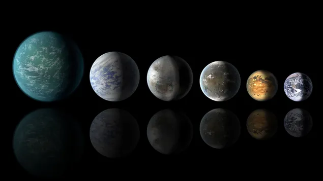 Planet, solar system, simple background 2K wallpaper