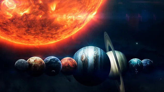 Planets digital, sun, digital art, space