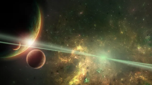 Planets, space and mebula 4K wallpaper