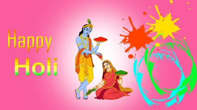 Mainkan Holi yang menyenangkan bersama tuan Krishna [Happy Holi] unduhan