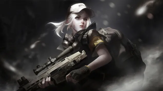 PlayerUnknown's Battlegrounds (PUBG Mobile) : Anime Sniper Girl 4K 壁紙