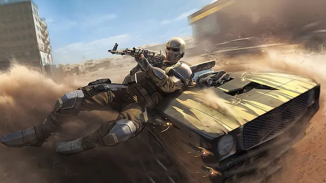 PlayerUnknown's Battlegrounds (PUBG Mobile) - Gewapende strijd tegen soldaten 4K achtergrond