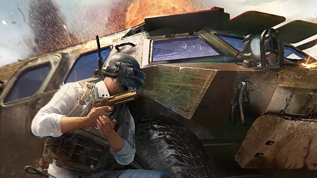 PlayerUnknown's Battlegrounds (PUBG Mobile) - BRDM-2 pansret køretøj 4K baggrundsbillede