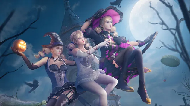 PlayerUnknown's Battlegrounds (PUBG Mobile) - Set Pakaian Halloween 'Enchanter, Fairy, Enchantress' 4K wallpaper
