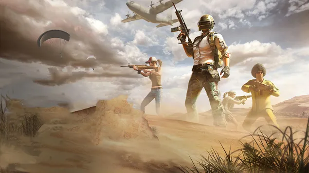 PlayerUnknown's Battlegrounds (PUBG Mobile): Helmet Guy Battle Squad 4K achtergrond