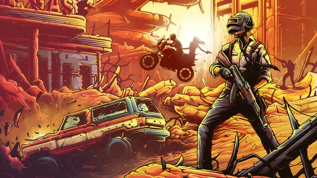 PlayerUnknown's Battlegrounds (PUBG Mobile) - Helmet Guy Comics FA (8k)