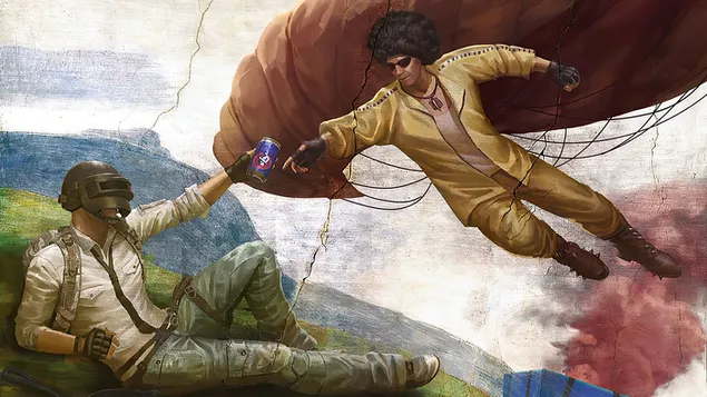 Hình nền PlayerUnknown's Battlegrounds (PUBG Mobile) - Anh chàng đội mũ bảo hiểm Fantasy Art 4K