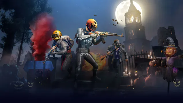 PlayerUnknown's Battlegrounds (PUBG Mobile) - Helmet Guy 万圣节皮肤套装 4K 壁纸