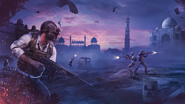 PlayerUnknown's Battlegrounds (PUBG Mobile) - Helmet Guy in India 4K achtergrond
