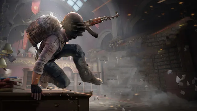 PlayerUnknown's Battlegrounds (PUBG Mobile) - Helmet Guy in The Battle 4K muurpapier