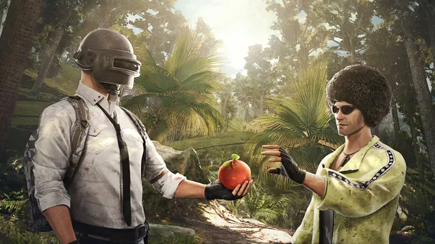 PlayerUnknown's Battlegrounds (PUBG Mobile) - Helmet Guy (režim džungle) 4K pozadina