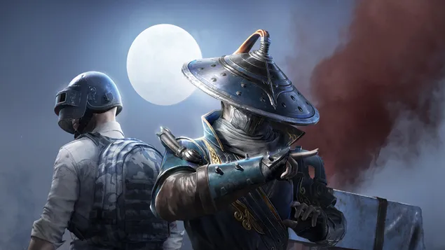 PlayerUnknown's Battlegrounds (PUBG Mobile) — Zawodnik w kasku S9 4K tapeta