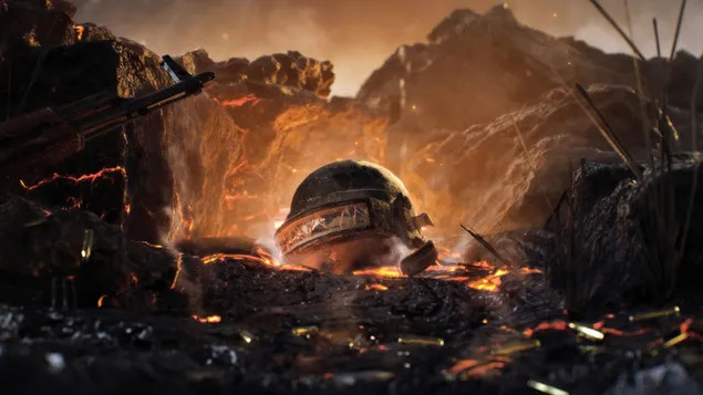 Páipéar balla Battlegrounds PlayerUnknown (PUBG Mobile) - Clogad ar Paramo Bolcán Leibhéal 44K