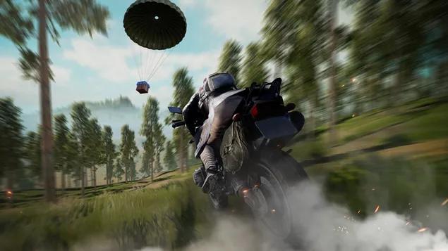 Páipéar balla Battlegrounds PlayerUnknown (PUBG Mobile) - Motorbike Chase S58K