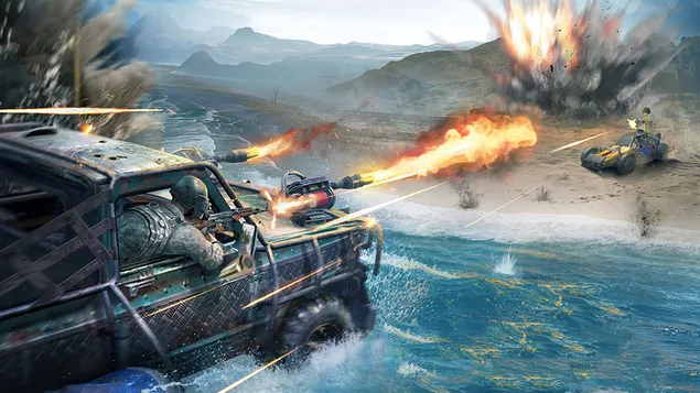 PlayerUnknown's Battlegrounds (PUBG Mobile) - Payload 2.0 Battle on Beach کاغذدیواری  4K