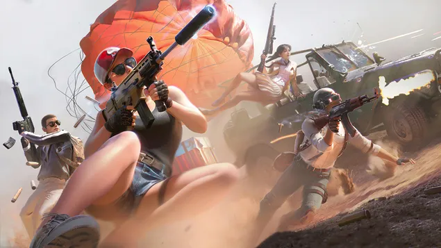 Champs de bataille de PlayerUnknown (PUBG Mobile) - Pubg Girl Battle Squad 4K fond d'écran