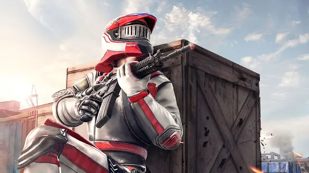 Champs de bataille de PlayerUnknown (PUBG Mobile) - Ensemble de tenue de chevalier de voiture de course rouge 4K fond d'écran