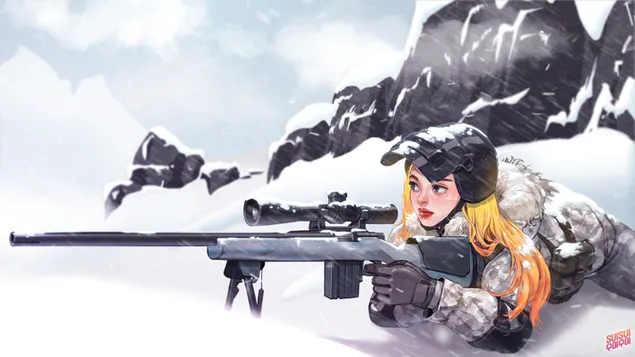 PlayerUnknown's Battlegrounds (PUBG) - Shooter Girl (anime art) 4K wallpaper  download