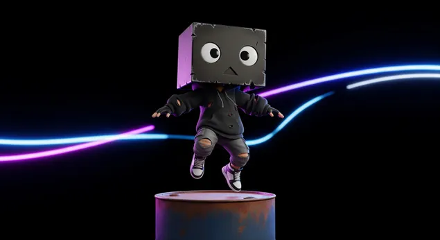 <font dir="auto" style="vertical-align: inherit;"><font dir="auto" style="vertical-align: inherit;">
        דמות קופסה שובבה עומדת בביטחון 4K טפט